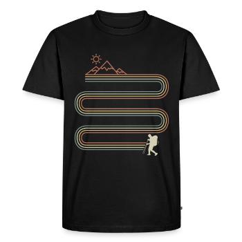 Retro Randonnée pédestre aller montagnes - T-shirt Premium bio Homme - noir - Devant - Nico (187cm)