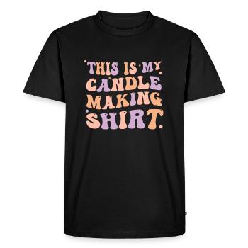Fabrication de bougies amusantes Voici ma - T-shirt Premium bio Homme - noir - Devant - Nico (187cm)