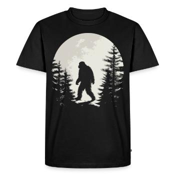 Spooky Bigfoot Silhouette Full Moon Mystery - Men's Premium Organic T-Shirt - black - Front - Nico (187cm)