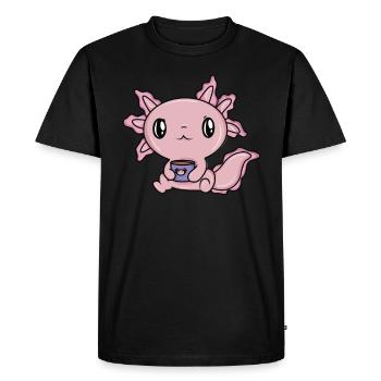 Café Axolotl mignon - T-shirt Premium bio Homme - noir - Devant - Nico (187cm)