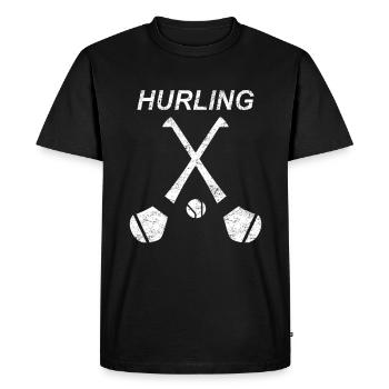Raquette de hurling Équipe irlandaise Sport Football gaélique - T-shirt Premium bio Homme - noir - Devant - Nico (187cm)