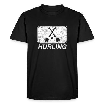 Hurling Raquette Gaélique Football Irlande Irlandais - T-shirt Premium bio Homme - noir - Devant - Nico (187cm)
