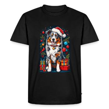 Drôle de berger australien avec - T-shirt Premium bio Homme - noir - Devant - Nico (187cm)
