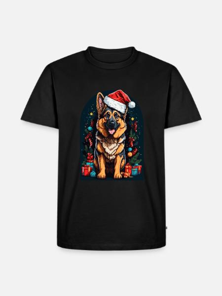 Funny German Shepherd With - Men's Premium Organic T-Shirt - black
