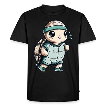 Jogging Runner Cadeau Marathon Semi-Marathon - T-shirt Premium bio Homme - noir - Devant - Nico (187cm)