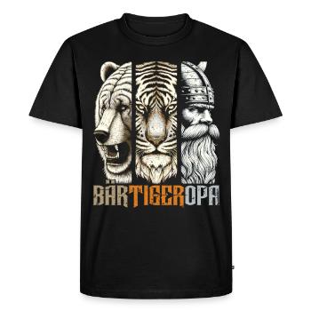 Barbu Grand-père Ours Tigre Grand-père Cadeau Barbe Porteur de barbe - T-shirt Premium bio Homme - noir - Devant - Nico (187cm)