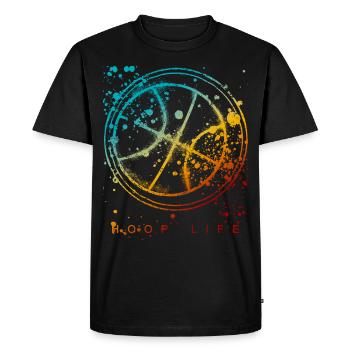 Colorful Hoop Basketball Player Ball Graphic - Men's Premium Organic T-Shirt - black - Front - Nico (187cm)