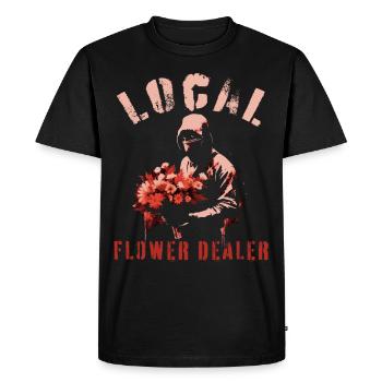 Local marchand de fleurs aquarelle artistique floral - T-shirt Premium bio Homme - noir - Devant - Nico (187cm)