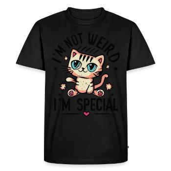 I'm Not Weird, I'm Special Cute Cat - Men's Premium Organic T-Shirt - black - Front - Nico (187cm)