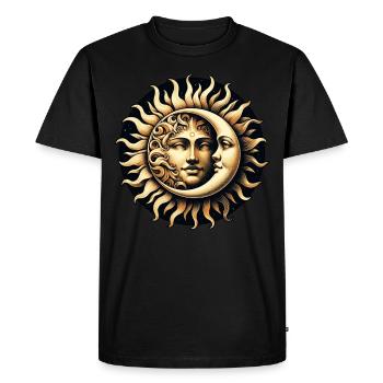 Vintage Sun And Moon Astronomy Astrology Cosmos - Men's Premium Organic T-Shirt - black - Front - Nico (187cm)