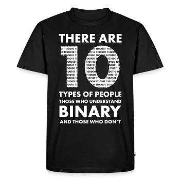 10 Types Of People Binary Funny Programming Geek - Men's Premium Organic T-Shirt - black - Front - Nico (187cm)