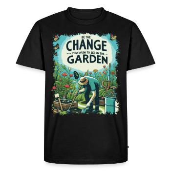 Be The Change Garden Gardening design - Men's Premium Organic T-Shirt - black - Front - Nico (187cm)