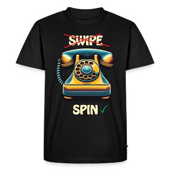 Retro-Vintage-Wählscheibentelefon Lebendige Farbe - Männer Premium Bio T-Shirt - Schwarz - Vorne - Nico (187cm)