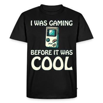 Le jeu rétro avant d’être cool - T-shirt Premium bio Homme - noir - Devant - Nico (187cm)
