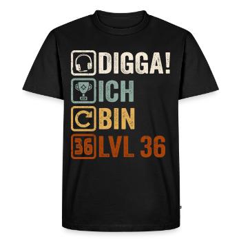 36th Birthday Gift 36th Gamer Saying - Men's Premium Organic T-Shirt - black - Front - Nico (187cm)
