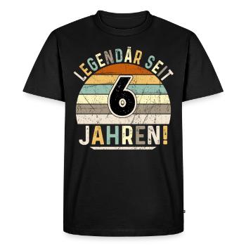 6 ans cadeau 6e anniversaire garçon fille - T-shirt Premium bio Homme - noir - Devant - Nico (187cm)