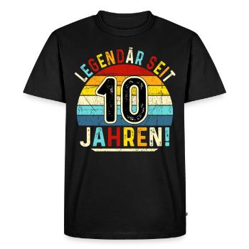 10 ans cadeau 10e anniversaire garçon fille - T-shirt Premium bio Homme - noir - Devant - Nico (187cm)