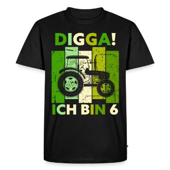 6e anniversaire garçon tracteur cadeau agriculteur - T-shirt Premium bio Homme - noir - Devant - Nico (187cm)