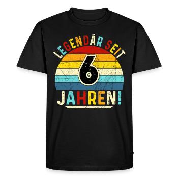 6 ans cadeau 6e anniversaire garçon fille - T-shirt Premium bio Homme - noir - Devant - Nico (187cm)