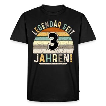 3 ans cadeau 3ème anniversaire garçon fille - T-shirt Premium bio Homme - noir - Devant - Nico (187cm)