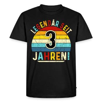 3 ans cadeau 3ème anniversaire garçon fille - T-shirt Premium bio Homme - noir - Devant - Nico (187cm)