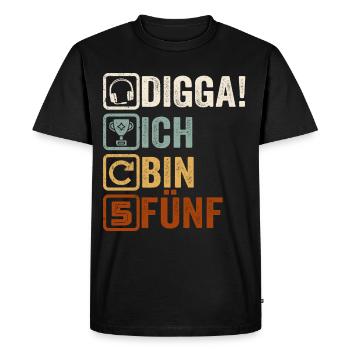 5ème cadeau d’anniversaire 5ème Gamer Gamer disant - T-shirt Premium bio Homme - noir - Devant - Nico (187cm)
