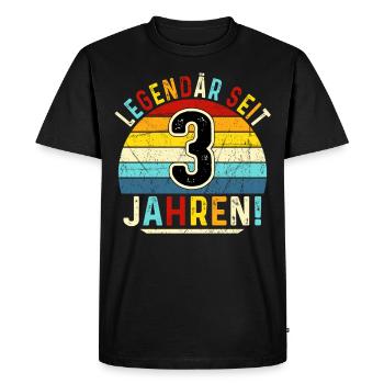 3 ans cadeau 3ème anniversaire garçon fille - T-shirt Premium bio Homme - noir - Devant - Nico (187cm)