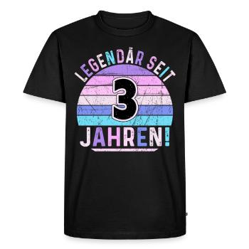 3 ans cadeau 3ème anniversaire garçon fille - T-shirt Premium bio Homme - noir - Devant - Nico (187cm)