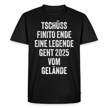 Pension de retraité 2025 Dictons Cadeau de retraite - T-shirt Premium bio Homme - noir - Devant - Nico (187cm)