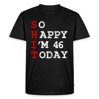Birthday 46 Birthday Year Birth Funny - Men's Premium Organic T-Shirt - black - Front - Nico (187cm)