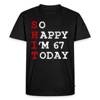 Anniversaire 67 Anniversaire Année Naissance Drôle - T-shirt Premium bio Homme - noir - Devant - Nico (187cm)