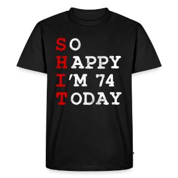 Anniversaire 74 Anniversaire Année Naissance Drôle - T-shirt Premium bio Homme - noir - Devant - Nico (187cm)