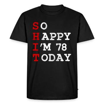 Anniversaire 78 Anniversaire Année Naissance Drôle - T-shirt Premium bio Homme - noir - Devant - Nico (187cm)