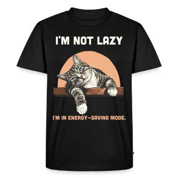 Lazy Humor Energy Saving Mode Funny Quote - Men's Premium Organic T-Shirt - black - Front - Nico (187cm)