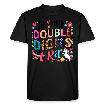 Double Digits Era Coloré Licorne Art 10ème - T-shirt Premium bio Homme - noir - Devant - Nico (187cm)