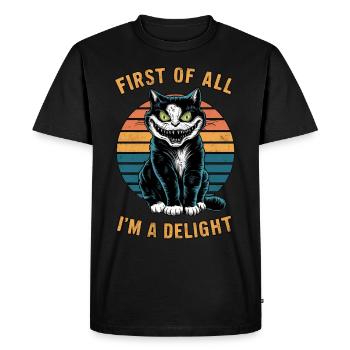 Tout d’abord, je suis un délice Humour de chat effrayant - T-shirt Premium bio Homme - noir - Devant - Nico (187cm)