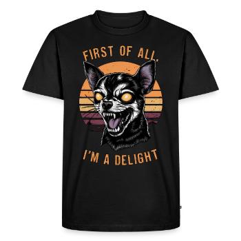Tout d’abord, je suis un délice Humour féroce du chihuahua - T-shirt Premium bio Homme - noir - Devant - Nico (187cm)