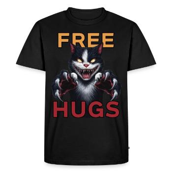 Câlins drôles pour gratuit Horreur Humour de chat féroce - T-shirt Premium bio Homme - noir - Devant - Nico (187cm)