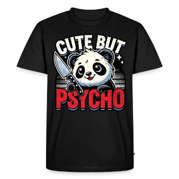 Mignon Mais Psycho Panda Adorable Animal Kawaii - T-shirt Premium bio Homme - noir - Devant - Nico (187cm)