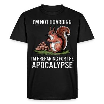 Drôle écureuil citation thésaurisation humour survie - T-shirt Premium bio Homme - noir - Devant - Nico (187cm)