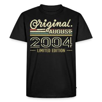 August 2004 Birthday August 2004 August 2004 Retro - Men's Premium Organic T-Shirt - black - Front - Nico (187cm)