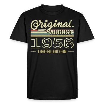 Août 1956 Anniversaire Août 1956 August 1956 Rétro - T-shirt Premium bio Homme - noir - Devant - Nico (187cm)