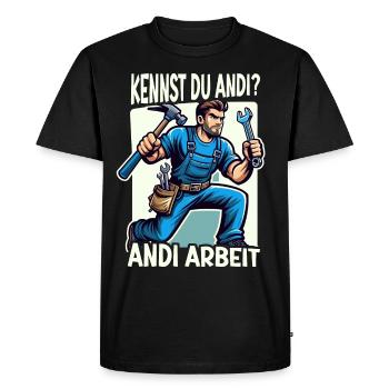 Handwerker Andi Arbeit Geschenk Sprüche Lustig - Männer Premium Bio T-Shirt - Schwarz - Vorne - Nico (187cm)