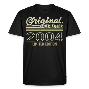 Septembre 2004 Cadeau Anniversaire September 2004 - T-shirt Premium bio Homme - noir - Devant - Nico (187cm)