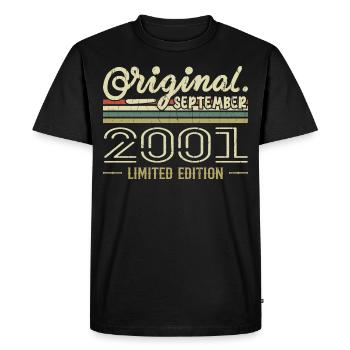 Septembre 2001 Cadeau Anniversaire September 2001 - T-shirt Premium bio Homme - noir - Devant - Nico (187cm)