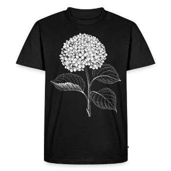 Hydrangea Floral Botanical Art Vintage Garden - Men's Premium Organic T-Shirt - black - Front - Nico (187cm)