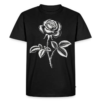 Fleur Art botanique Floral Vintage Romantique - T-shirt Premium bio Homme - noir - Devant - Nico (187cm)
