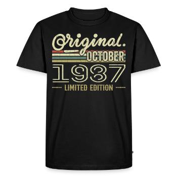 Born in October 1987 Retro Birthday October 1987 - Men's Premium Organic T-Shirt - black - Front - Nico (187cm)