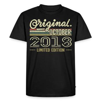 Born in October 2018 Retro Birthday October 2018 - Men's Premium Organic T-Shirt - black - Front - Nico (187cm)