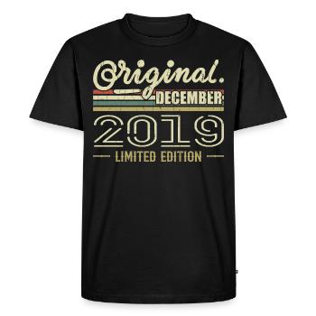 Décembre 2019 anniversaire Décembre 2019 Décembre - T-shirt Premium bio Homme - noir - Devant - Nico (187cm)